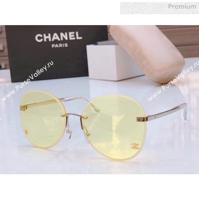 Chanel Round Sunglasses Yellow 34 2020 (A-20040964)