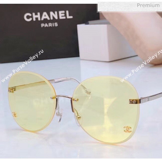 Chanel Round Sunglasses Yellow 34 2020 (A-20040964)
