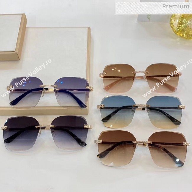 Cartier Crystal Leopard Sunglasses 97 2020 (A-20041037)