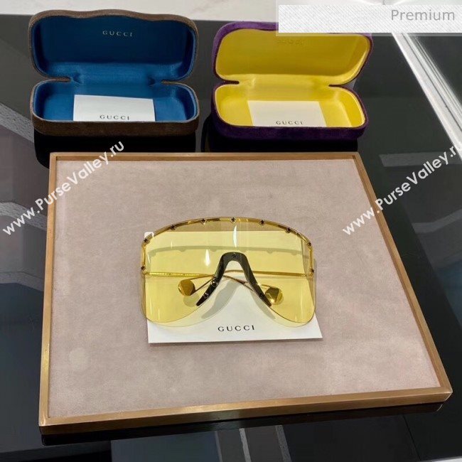 Gucci Mask Sunglasses Yellow Cruise 2020 (A-20041115)