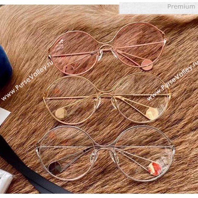Gucci Round-frame Metal Sunglasses Silver 156 2020 (A-20041117)