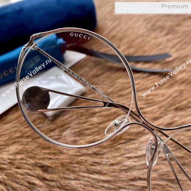Gucci Round-frame Metal Sunglasses Silver 156 2020 (A-20041117)