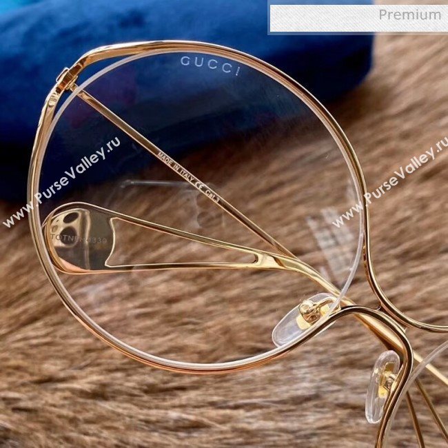 Gucci Round-frame Metal Sunglasses Gold 157 2020 (A-20041118)