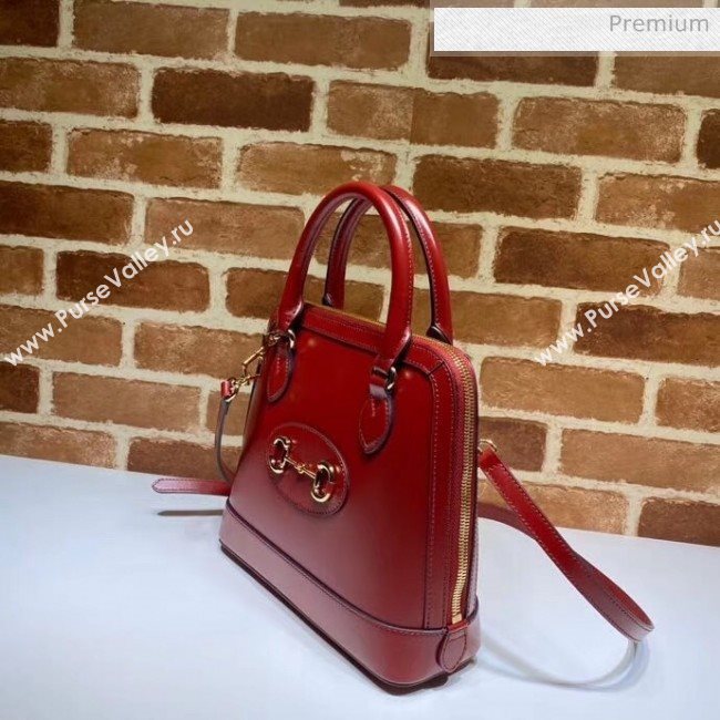Gucci Leather 1955 Horsebit Small Top Handle Bag 621220 Red  2020 (DLH-20040744)