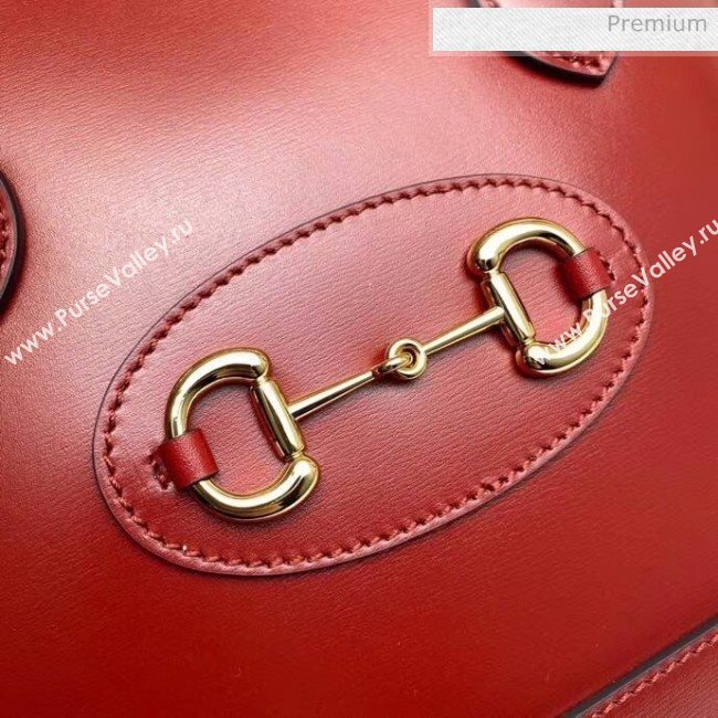 Gucci Leather 1955 Horsebit Small Top Handle Bag 621220 Red  2020 (DLH-20040744)