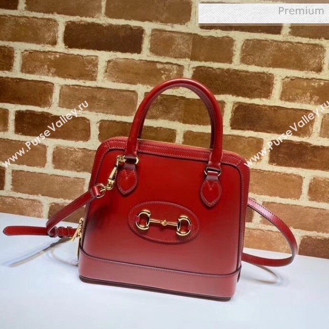 Gucci Leather 1955 Horsebit Small Top Handle Bag 621220 Red  2020 (DLH-20040744)