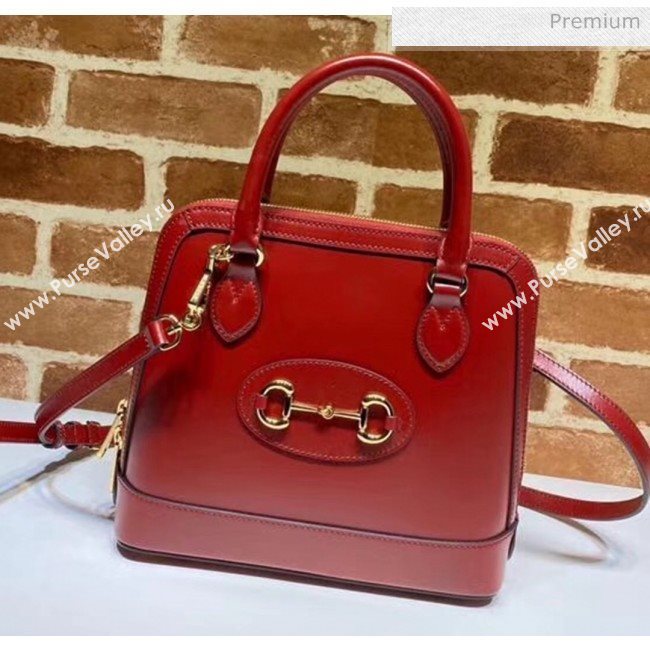 Gucci Leather 1955 Horsebit Small Top Handle Bag 621220 Red  2020 (DLH-20040744)