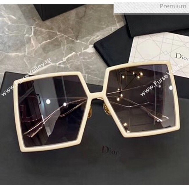 Dior Square 30Montaigne Sunglasses Off-white 91 2020 (A-20041031)