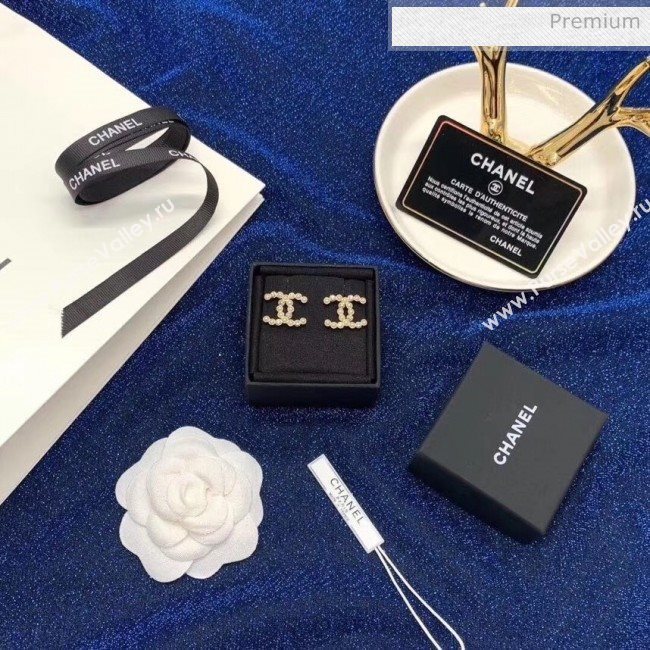 Chanel Crystal &amp; Pearls CC Earrings 44 2020 (YF-20040672)
