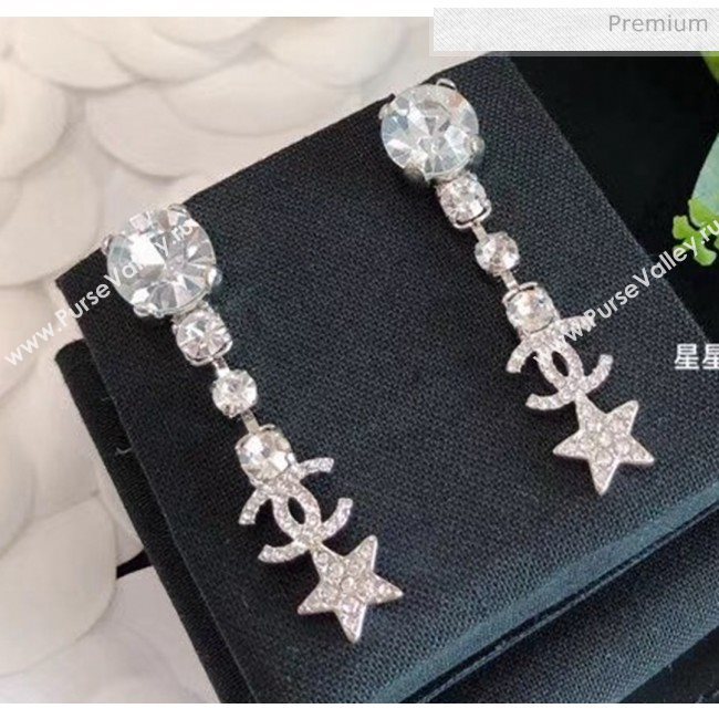 Chanel Silver Crystal Earrings 55 2020 (YF-20040684)