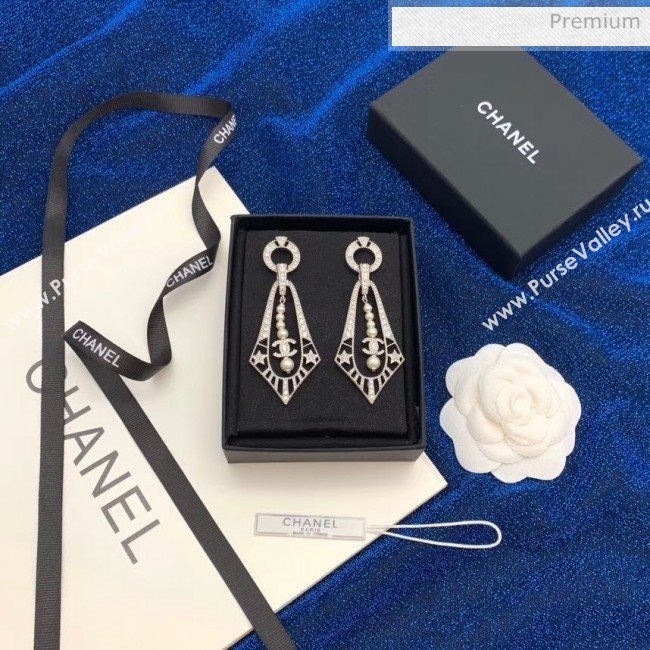 Chanel Silver Crystal Earrings 56 2020 (YF-20040685)