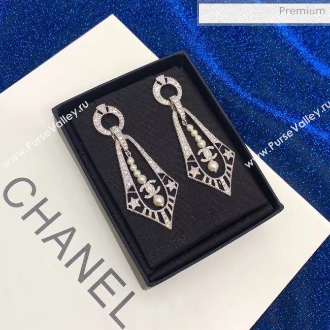Chanel Silver Crystal Earrings 56 2020 (YF-20040685)