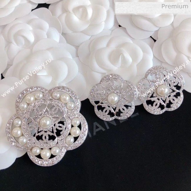 Chanel Silver Crystal Earrings 59 2020 (YF-20040688)