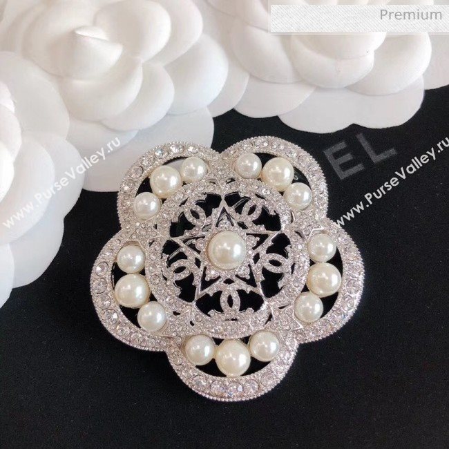 Chanel Silver Crystal Brooch 58 2020 (YF-20040687)