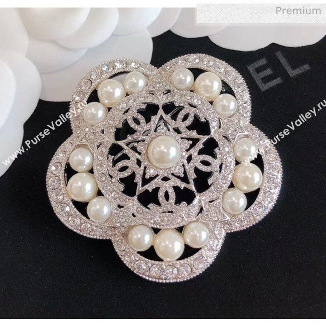 Chanel Silver Crystal Brooch 58 2020 (YF-20040687)