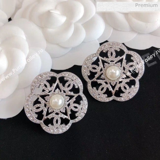 Chanel Silver Crystal Earrings 59 2020 (YF-20040688)