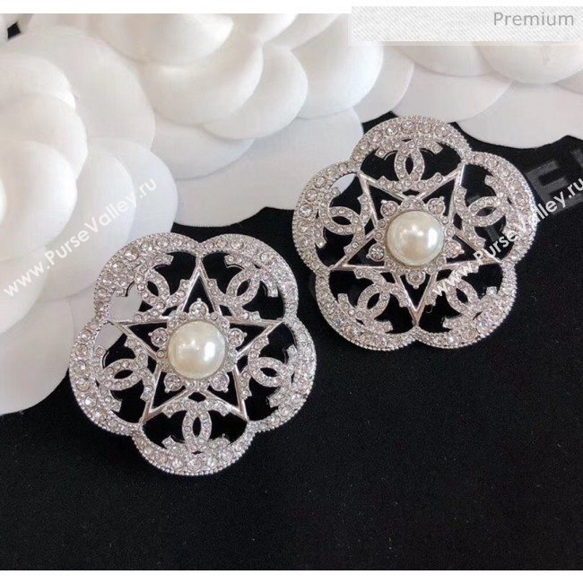 Chanel Silver Crystal Earrings 59 2020 (YF-20040688)