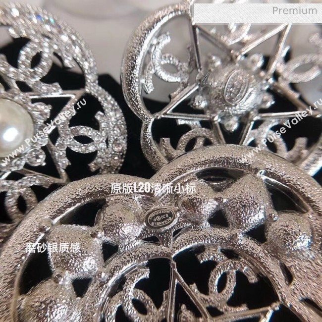 Chanel Silver Crystal Earrings 59 2020 (YF-20040688)