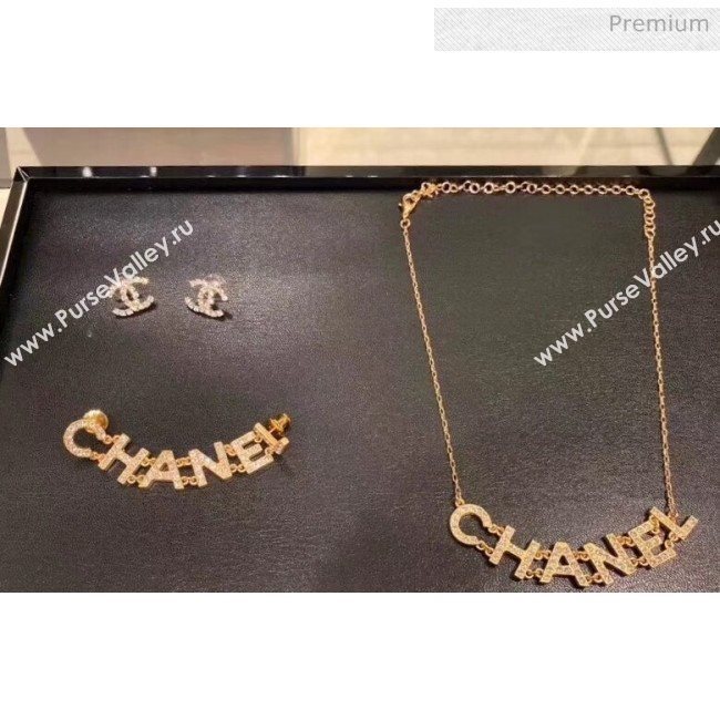 Chanel Crystal Logo Necklace 60 2020 (YF-20040689)