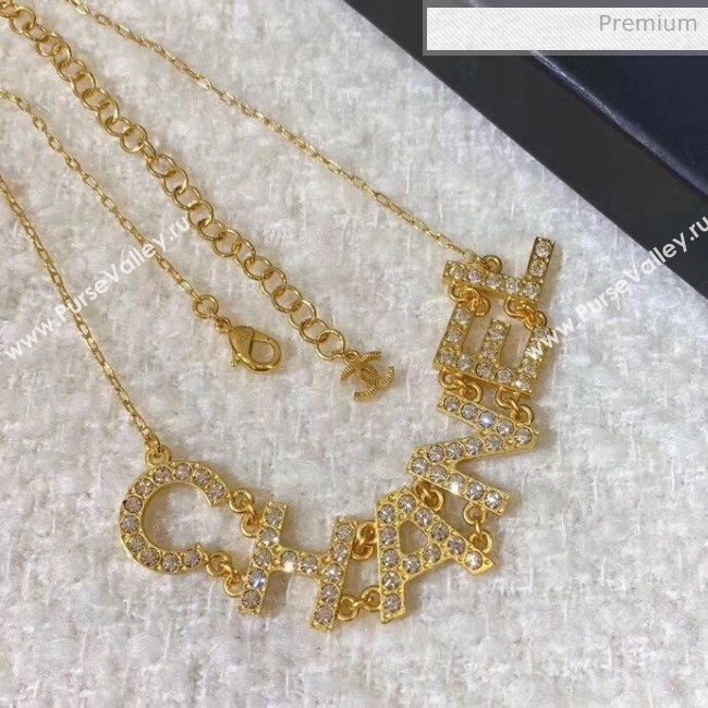 Chanel Crystal Logo Necklace 60 2020 (YF-20040689)