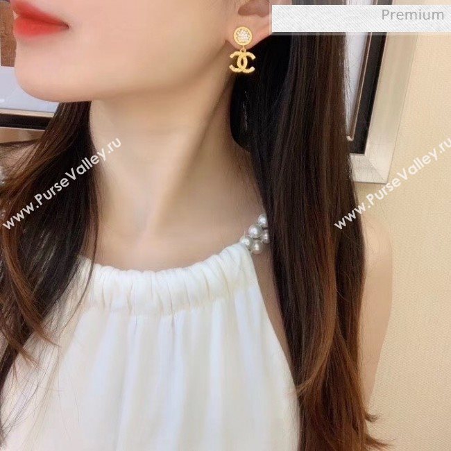 Chanel Brass Crystal Earrings 57 2020 (YF-20040691)