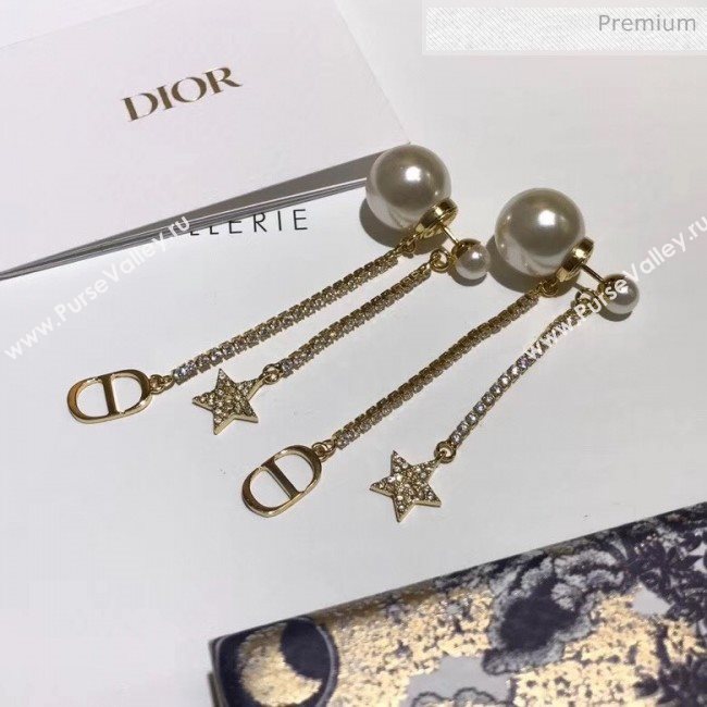 Dior Pearl Crystal Tassel Earrings 20 2020 (YF-20040646)