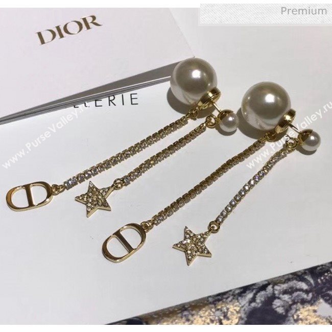 Dior Pearl Crystal Tassel Earrings 20 2020 (YF-20040646)