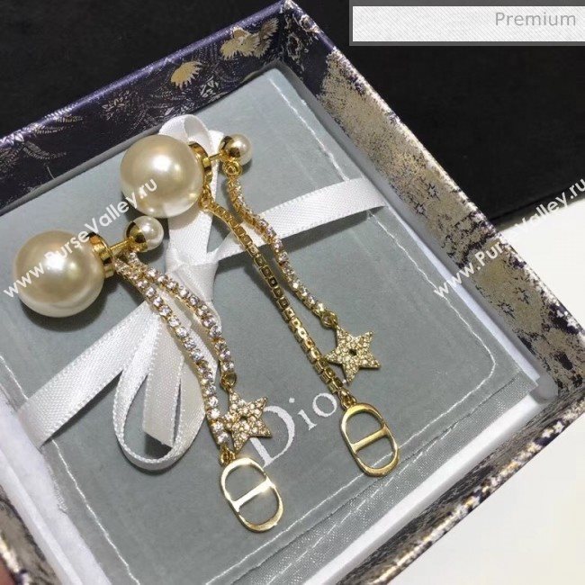 Dior Pearl Crystal Tassel Earrings 20 2020 (YF-20040646)