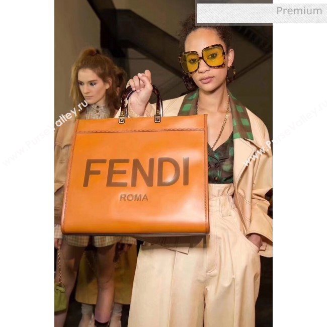 Fendi Sunshine Shopper Bag in Brown Leather 2020 (HS-20041342)
