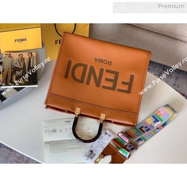 Fendi Sunshine Shopper Bag in Brown Leather 2020 (HS-20041342)