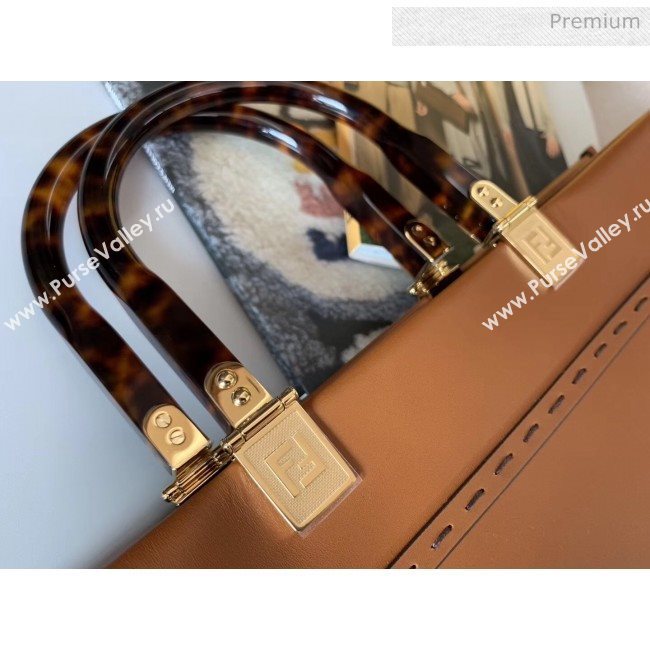 Fendi Sunshine Shopper Bag in Brown Leather 2020 (HS-20041342)