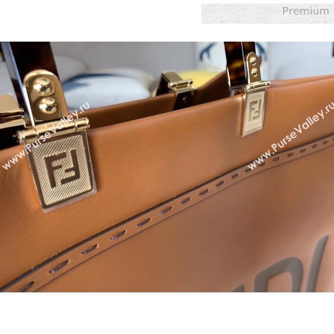 Fendi Sunshine Shopper Bag in Brown Leather 2020 (HS-20041342)