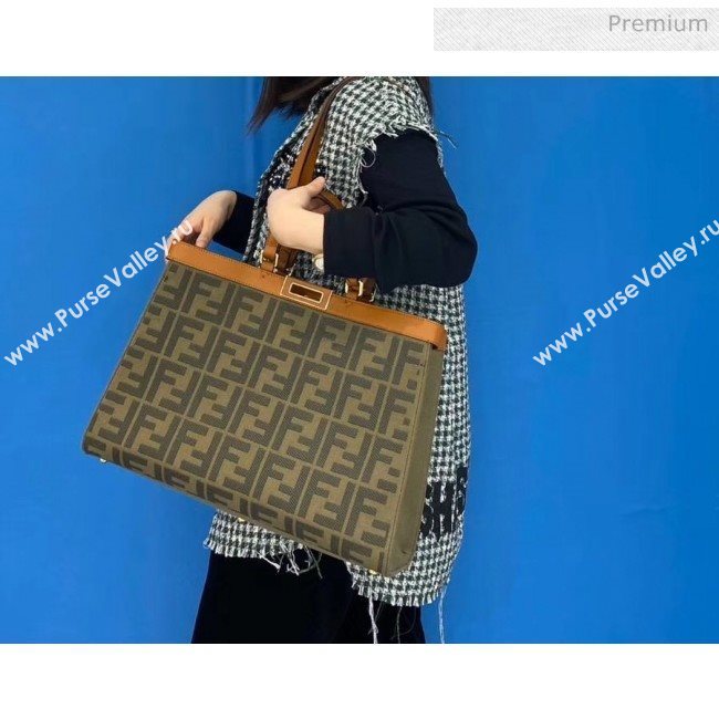 Fendi Peekaboo X-TOTE Canvas Tote Bag Brown 2020 (AFEI-20041343)