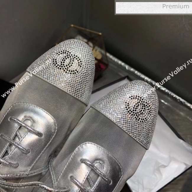 Chanel Mesh Lace-up Shoes Silver 2020 (MD-20041719)