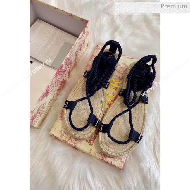 Dior Diorexpress Embroidered and Woven Cotton Sandal Blue 2020 (HB-20041550)