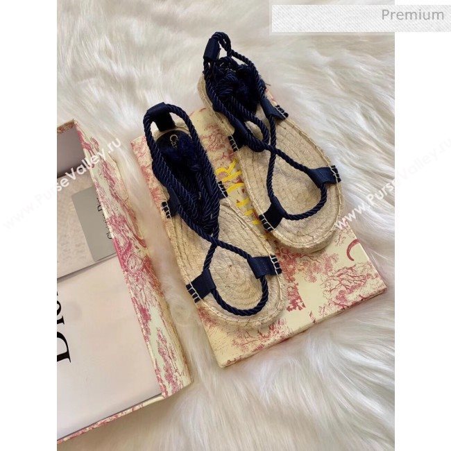 Dior Diorexpress Embroidered and Woven Cotton Sandal Blue 2020 (HB-20041550)