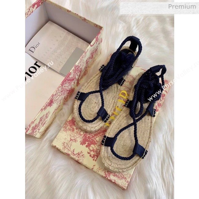 Dior Diorexpress Embroidered and Woven Cotton Sandal Blue 2020 (HB-20041550)