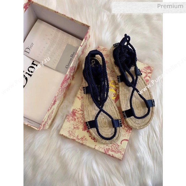 Dior Diorexpress Embroidered and Woven Cotton Sandal Blue 2020 (HB-20041550)