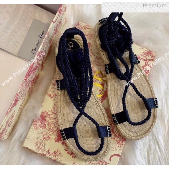 Dior Diorexpress Embroidered and Woven Cotton Sandal Blue 2020 (HB-20041550)