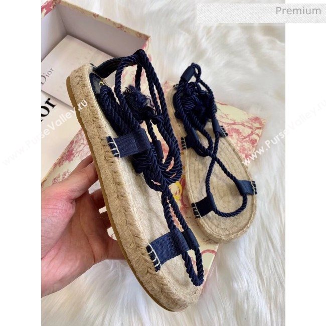 Dior Diorexpress Embroidered and Woven Cotton Sandal Blue 2020 (HB-20041550)