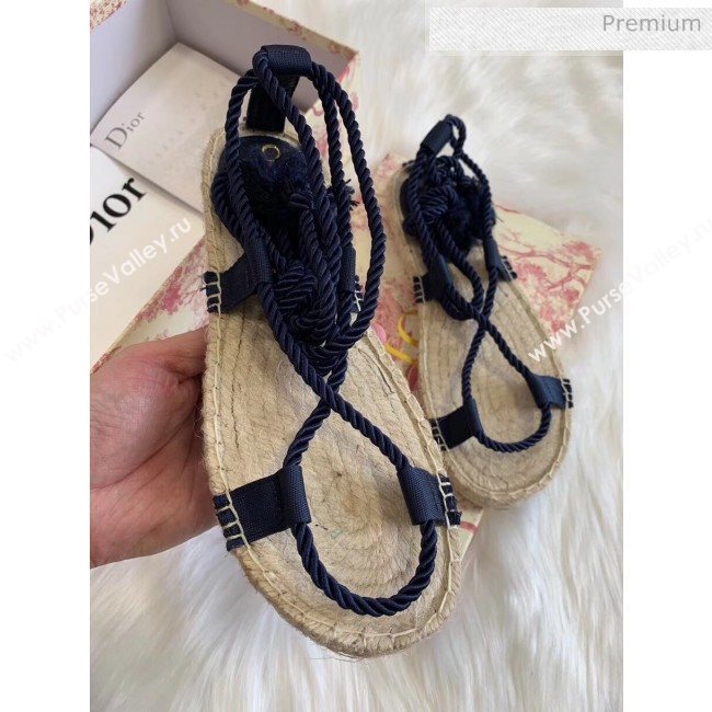 Dior Diorexpress Embroidered and Woven Cotton Sandal Blue 2020 (HB-20041550)
