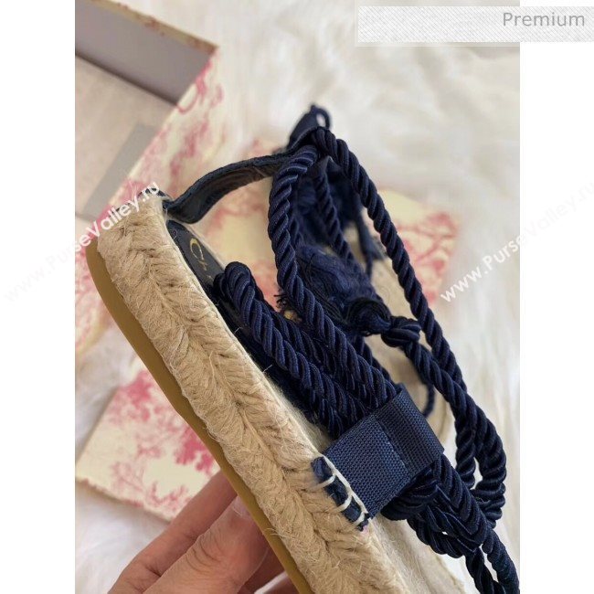 Dior Diorexpress Embroidered and Woven Cotton Sandal Blue 2020 (HB-20041550)
