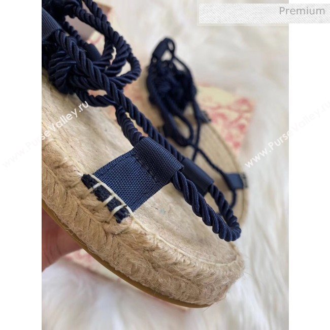 Dior Diorexpress Embroidered and Woven Cotton Sandal Blue 2020 (HB-20041550)