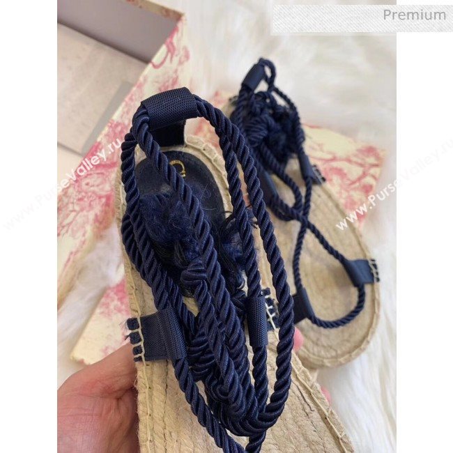 Dior Diorexpress Embroidered and Woven Cotton Sandal Blue 2020 (HB-20041550)