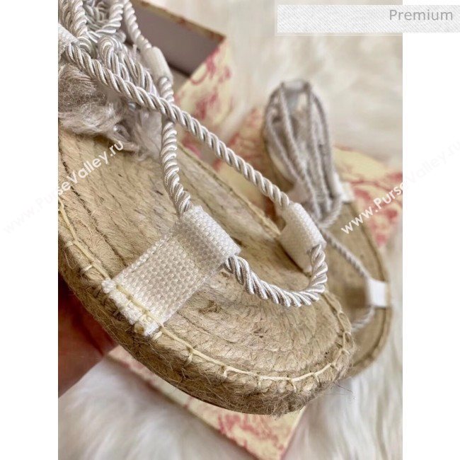 Dior Diorexpress Embroidered and Woven Cotton Sandal White 2020 (HB-20041552)