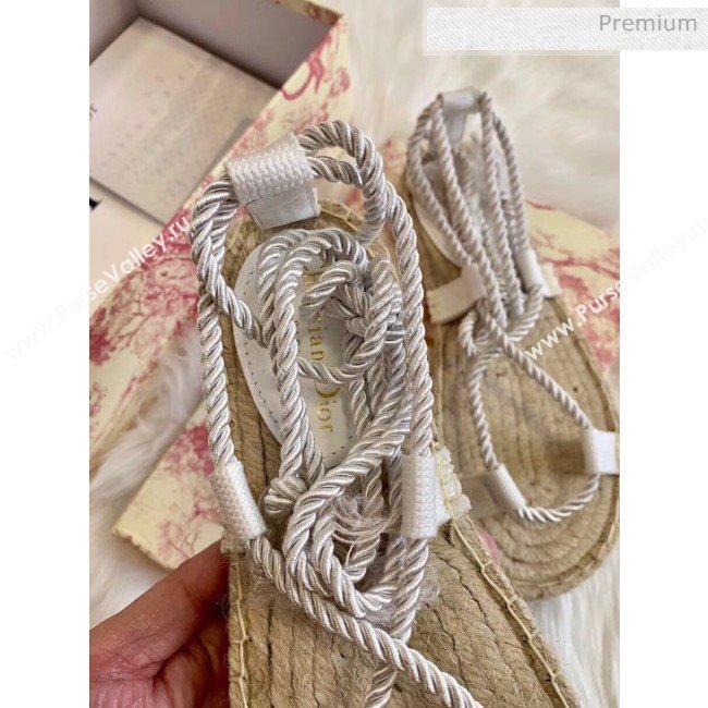 Dior Diorexpress Embroidered and Woven Cotton Sandal White 2020 (HB-20041552)