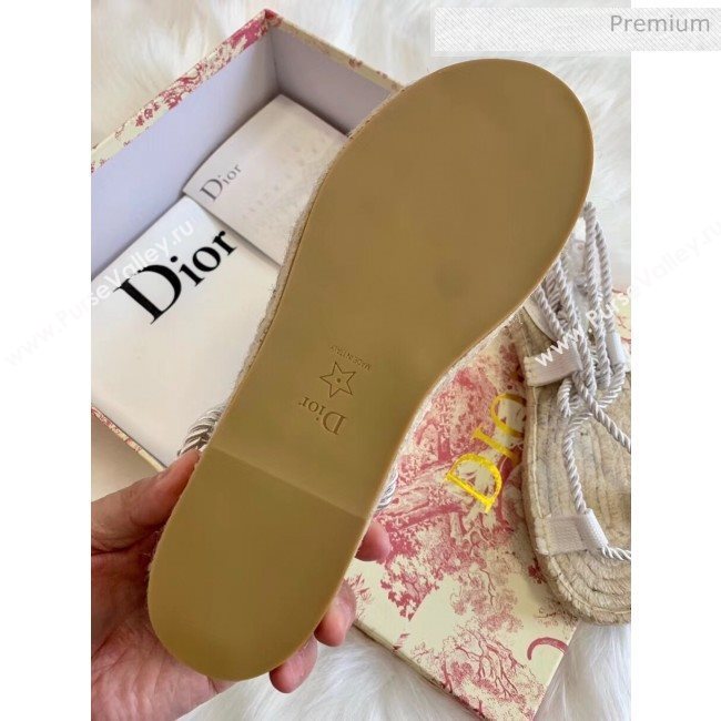 Dior Diorexpress Embroidered and Woven Cotton Sandal White 2020 (HB-20041552)