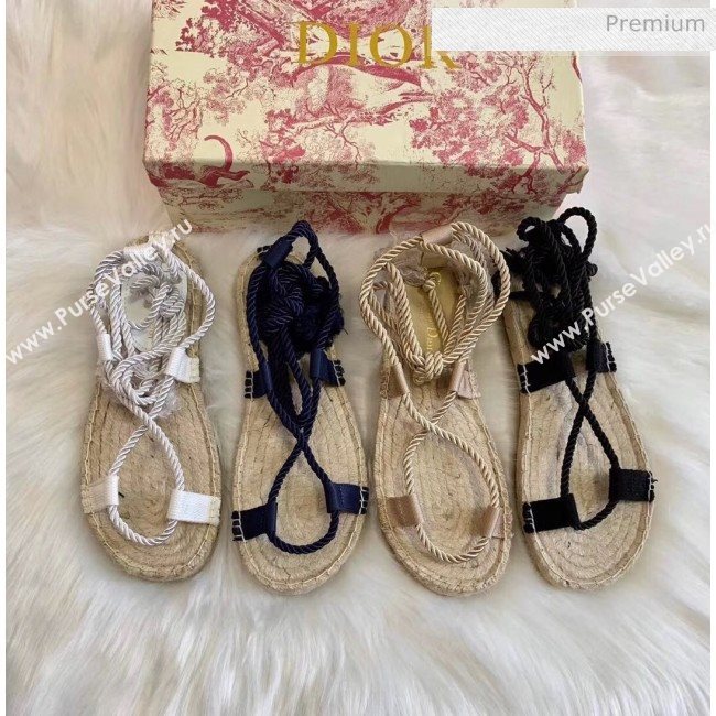 Dior Diorexpress Embroidered and Woven Cotton Sandal Beige 2020 (HB-20041553)