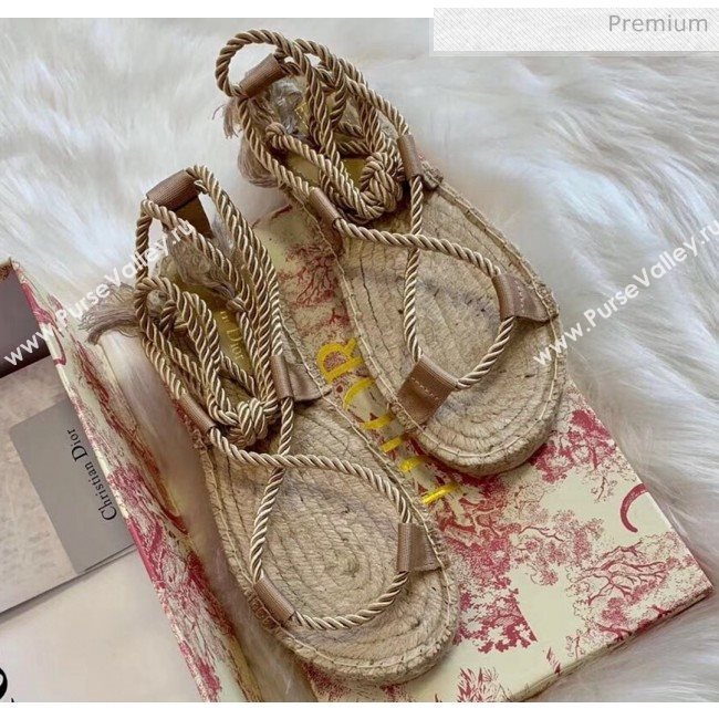 Dior Diorexpress Embroidered and Woven Cotton Sandal Beige 2020 (HB-20041553)
