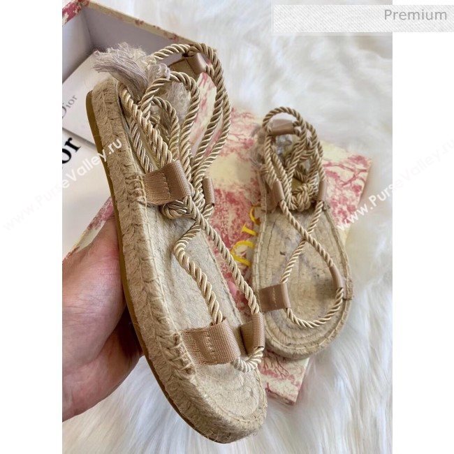 Dior Diorexpress Embroidered and Woven Cotton Sandal Beige 2020 (HB-20041553)